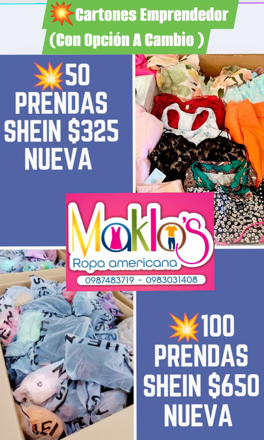 Cartones y Lotes de Ropa Shein (AMÉRICANA)